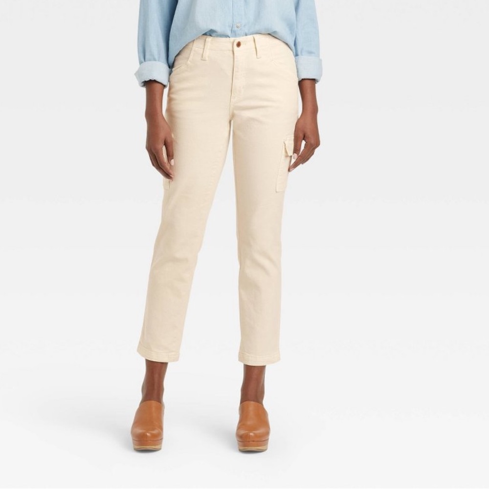 NWT Universal Thread™ High-Rise Slim Straight Jeans - Off-White- Size 12